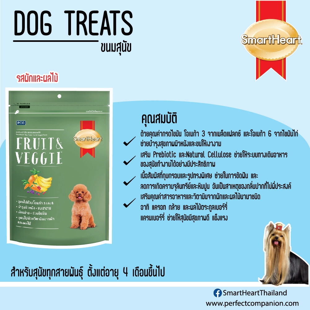 SmartHeart Treat ขนมสุนัข บิสกิต 100g.