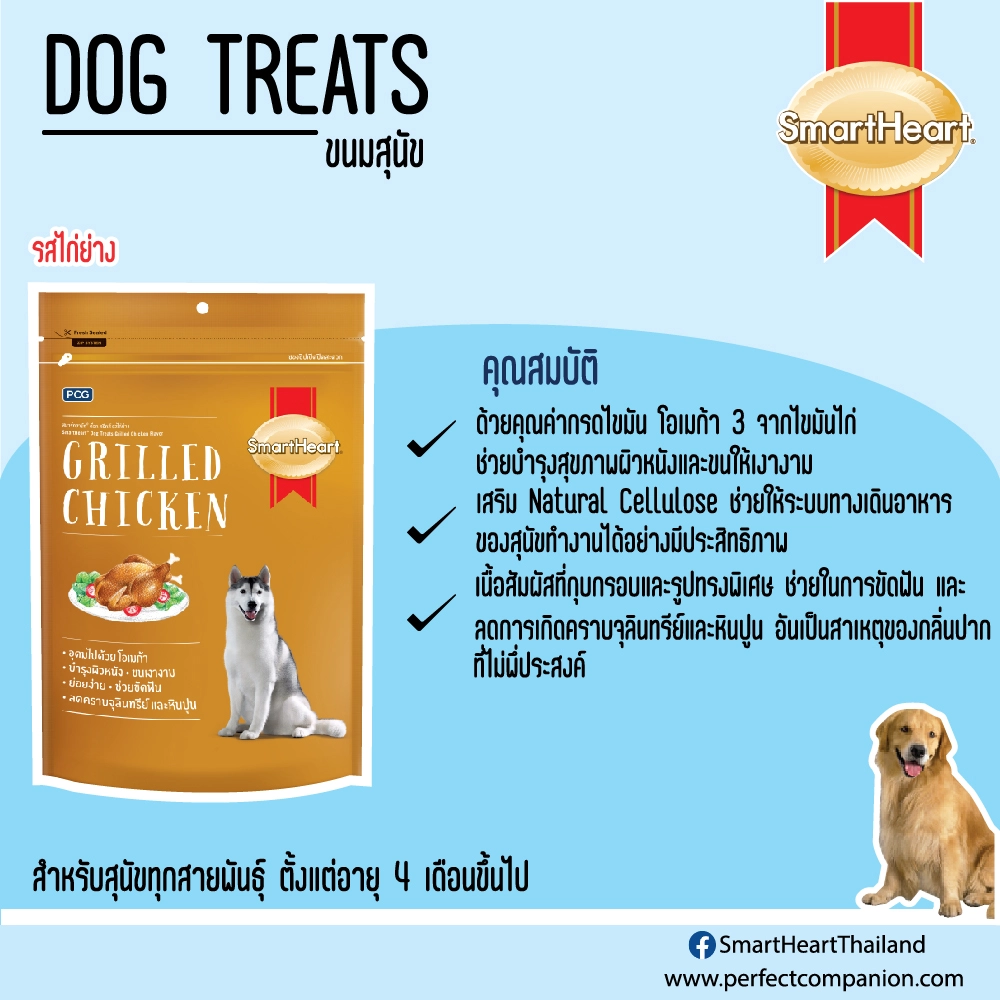 SmartHeart Treat ขนมสุนัข บิสกิต 100g.
