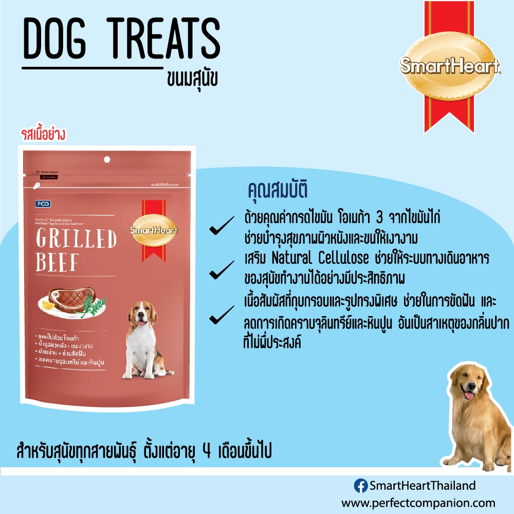 SmartHeart Treat ขนมสุนัข บิสกิต 100g.