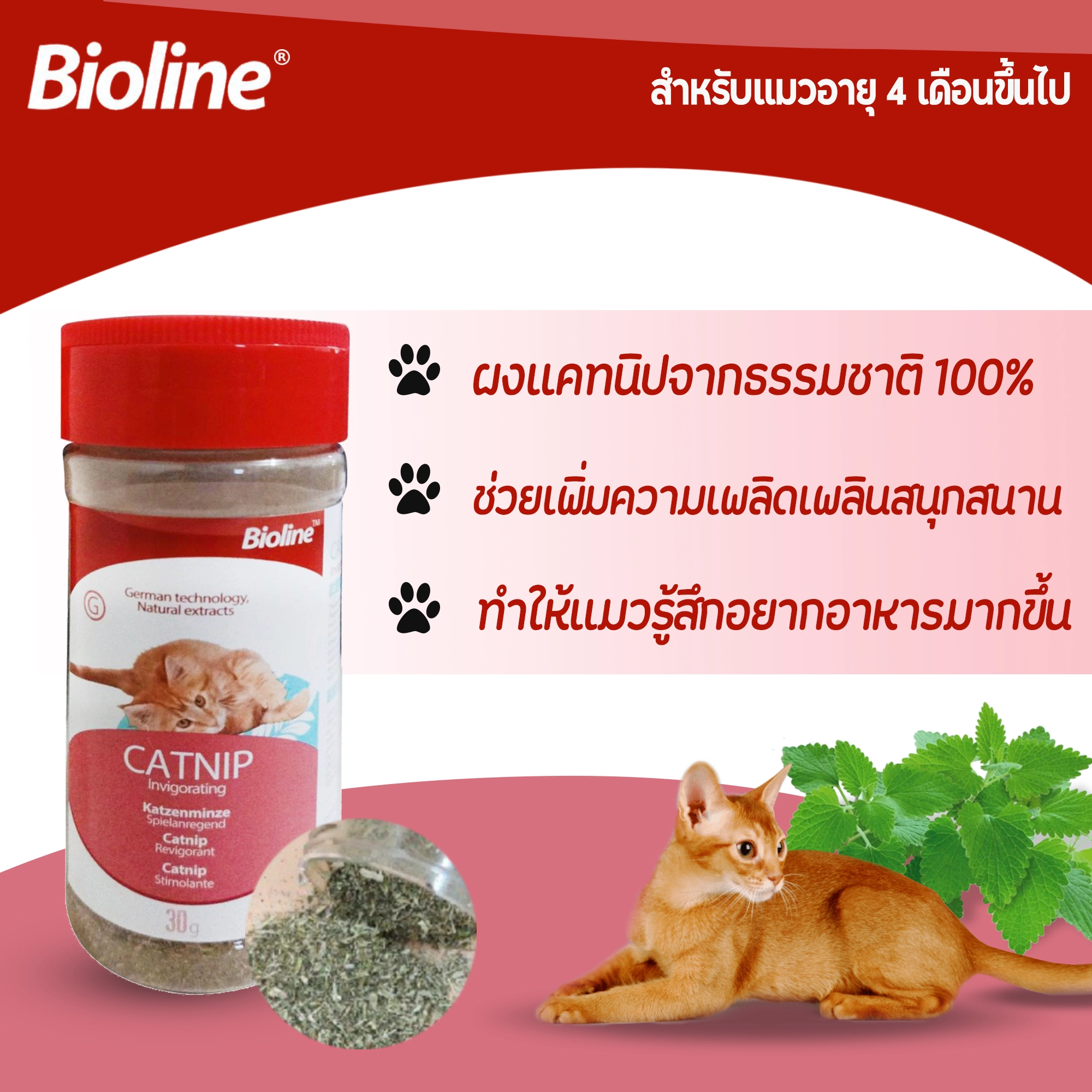 Bioline Invigorating Catnip(Bottle) 30g.