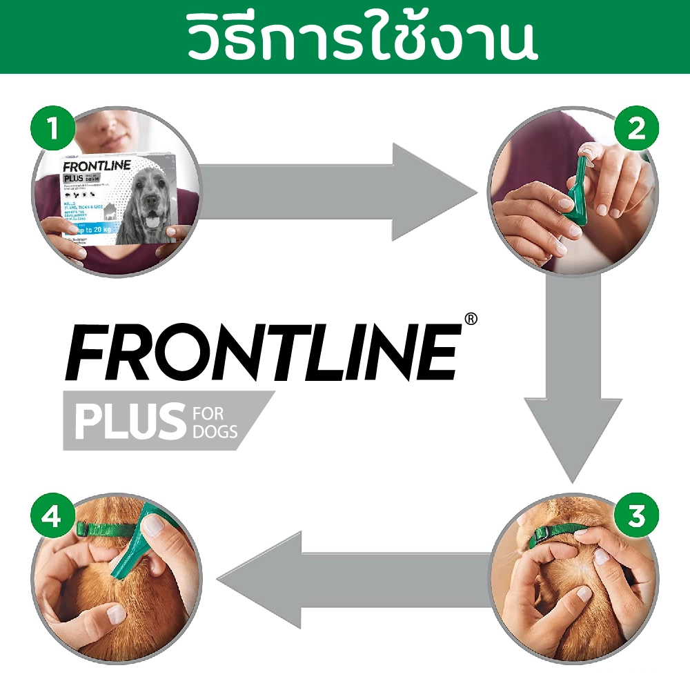 Frontline Plus ยาหยดป้องกัน เห็บ หมัด สำหรับสุนัข (ราคาต่อหลอด)