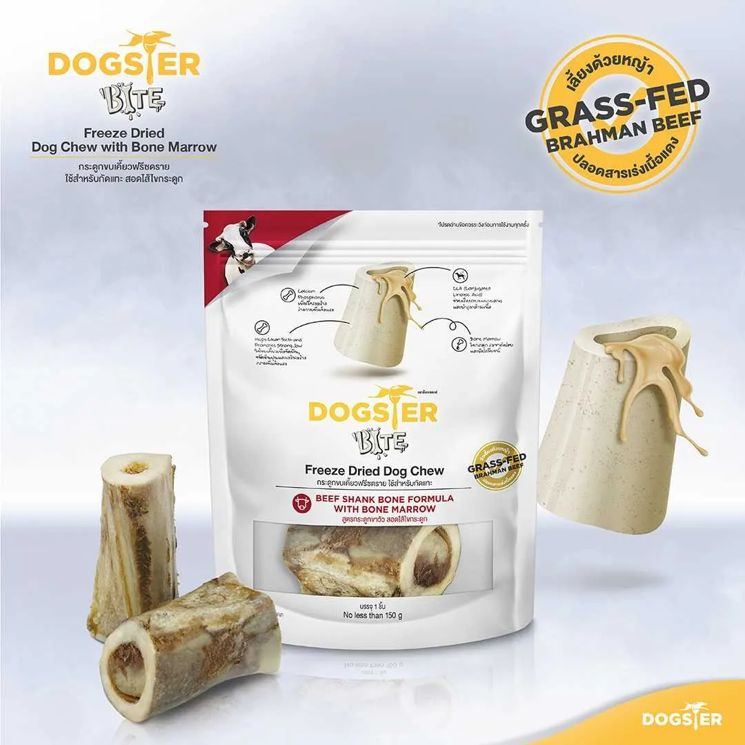DOGSTER BITE Freeze Dried Beef Shank Bone Freeze Dried Beef Shank Bone Stuffed with bone marrow
