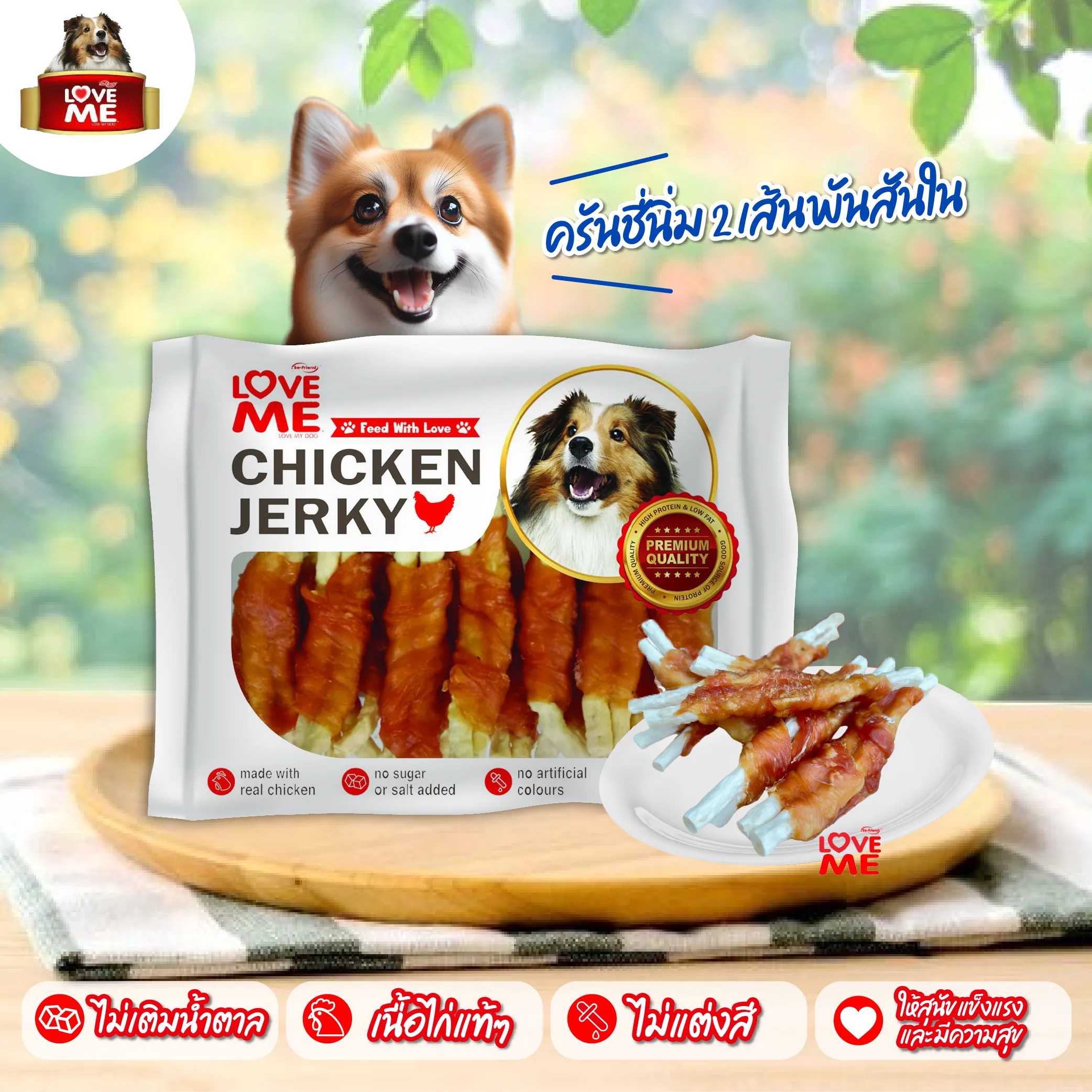 Love me ขนมสันในไก่คละแบบ 250 กรัม