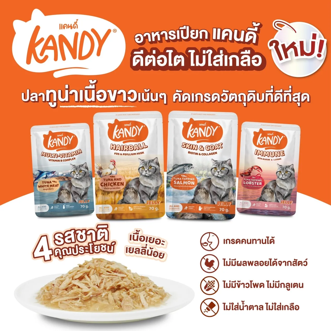 Kandy wet cat food Jelly 70g.
